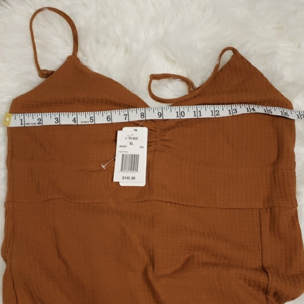 NWT L Space Imogen Midi Dress Orange Brown Size XL - Picture 7 of 8